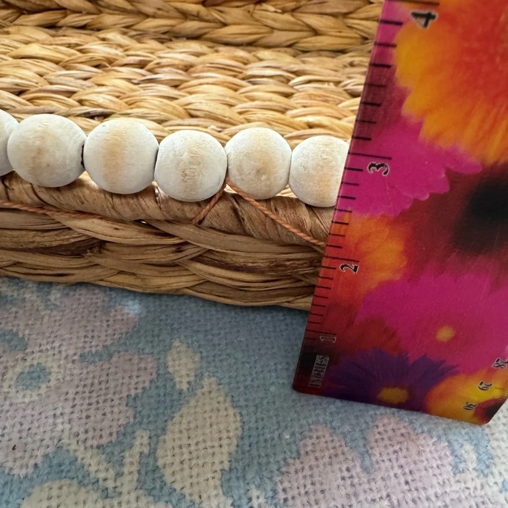 Handwoven Water Hyacinth Tray with Beaded Edge
